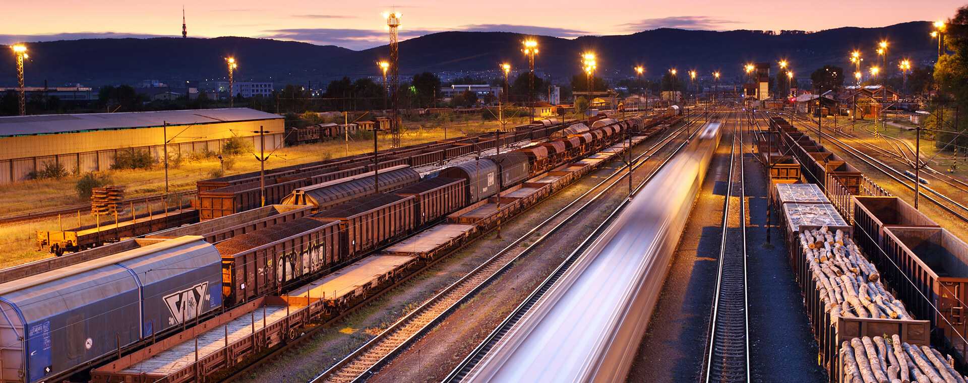 A train yard.