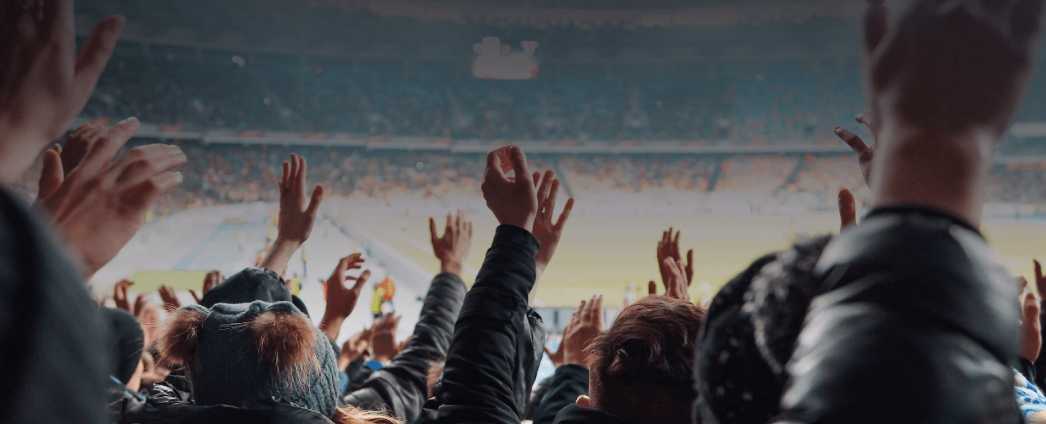 A crowd at a sports game.