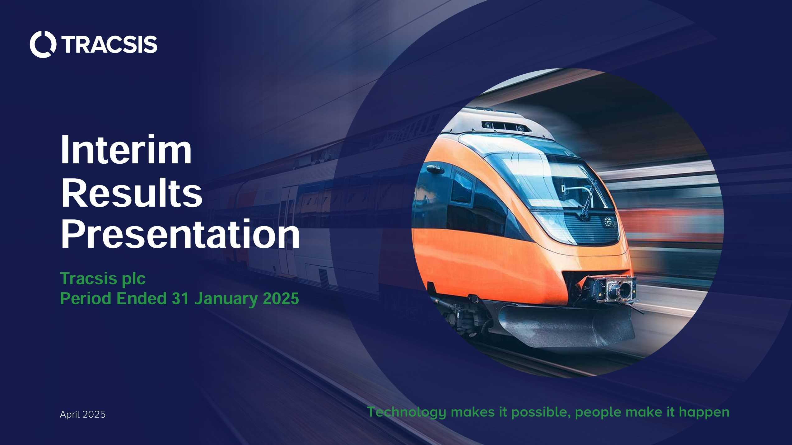Cover of the Interim Results Investor Presentation - April 2025